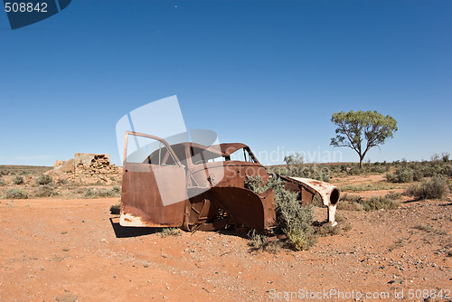 Image of old car in the desert