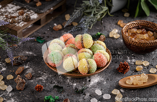 Image of Multi coloured homemade cookies