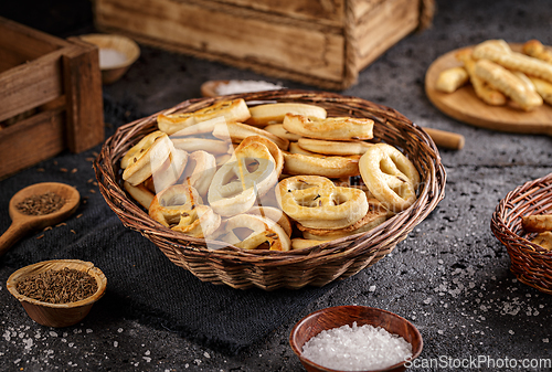 Image of Homemade mini pretzels with cummin