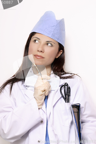 Image of Medical worker looking sideways