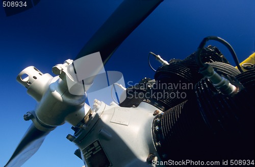 Image of radial engine and propeller Biplane Boeing Stearman 