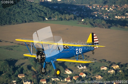 Image of Biplane Boeing  Stearman  in flight