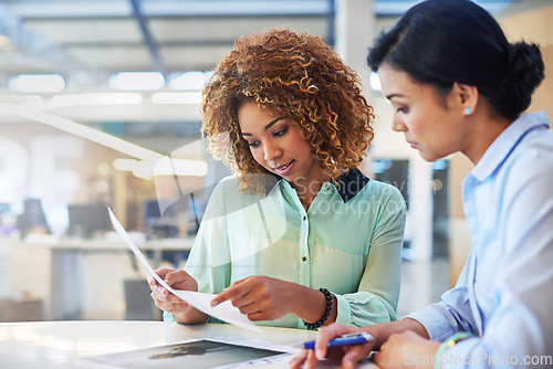 Image of Human resources, interview and resume with a woman manager and candidate meeting at work. Business, contract and review with a female employer working on recruitment or hiring of staff in the office