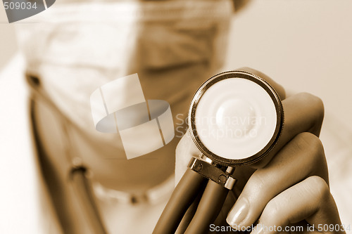 Image of Young doctor with stethoscope.