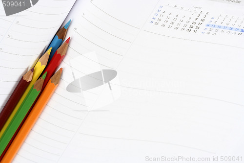 Image of Color pencil and agenda