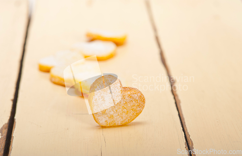 Image of heart shaped shortbread valentine cookies