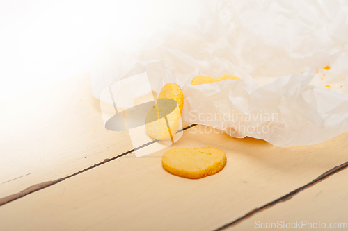 Image of heart shaped shortbread valentine cookies