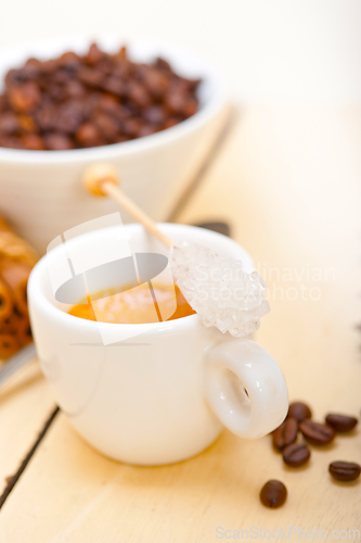 Image of espresso coffee with sugar and spice