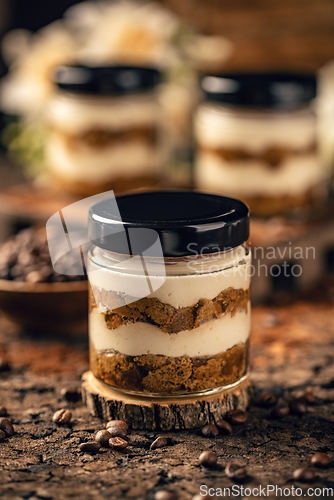 Image of Tiramisu, dessert with biscuit cookies