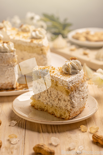 Image of Sliced delicious vanilla cake