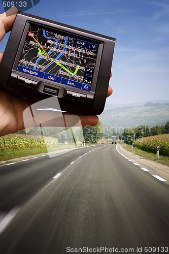 Image of GPS in a man hand