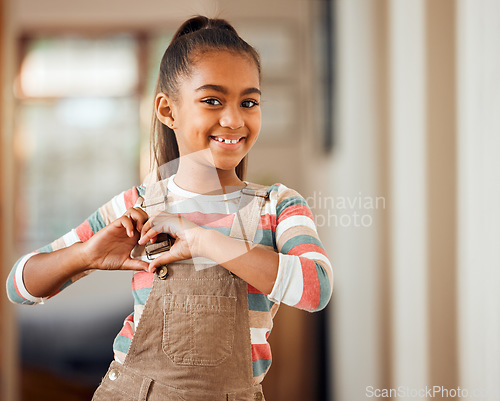 Image of African child, smile and heart hands for happiness, love and cool kids empowerment or support motivation. Black girl, happy portrait and casual emoji or hand gesture for positive mindset energy