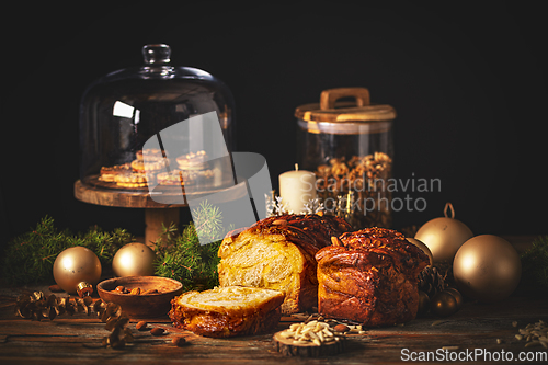 Image of Sweet homemade braided (twisted) yeast bread