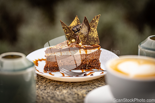 Image of Fancy piece of chocolate cake