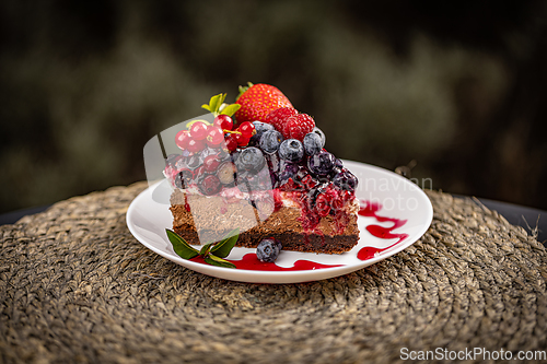 Image of Portion of creamy fruit cake