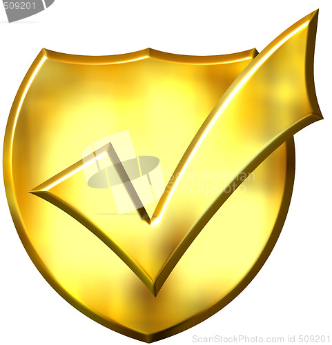 Image of 3D Golden Ticked Shield