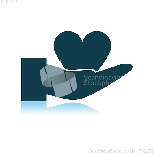 Image of Hand Present Heart Ring Icon