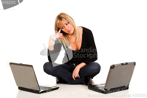 Image of woman with notebooks
