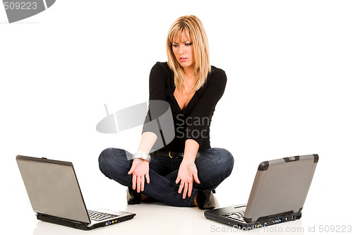 Image of woman with notebooks