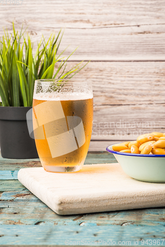 Image of Tasty lupins and glass of beer