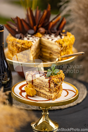 Image of Fancy layered walnut cake