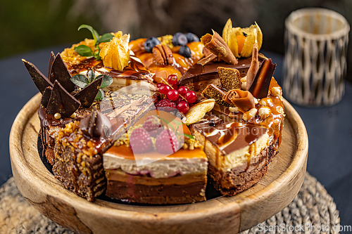 Image of Different slices of various cakes