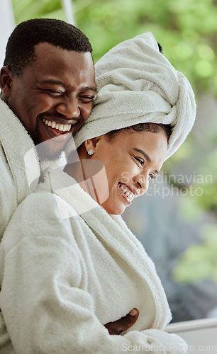 Image of Love, wellness and relax with a black couple in a health spa or luxury resort for romance and dating. Vitality, rest and relaxation with a man and woman at a resort for a romantic weekend getaway