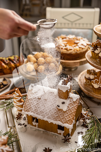 Image of Festive Christmas table with sweets