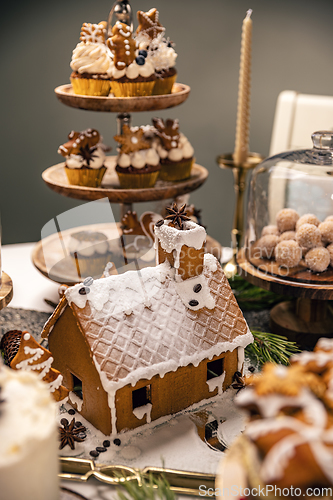 Image of Traditional Christmas gingerbread house