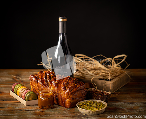 Image of Sweets and wine concept