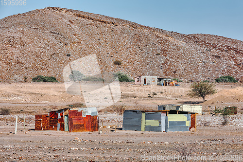 Image of Traditional poor african house, huts, Erongo Namibia