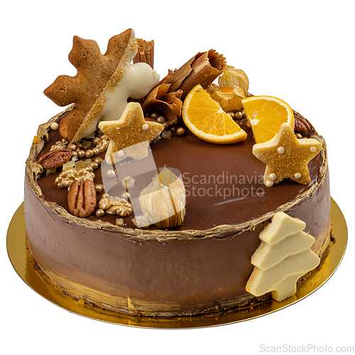 Image of Christmas cake with gingerbread