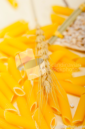 Image of Italian pasta penne with wheat