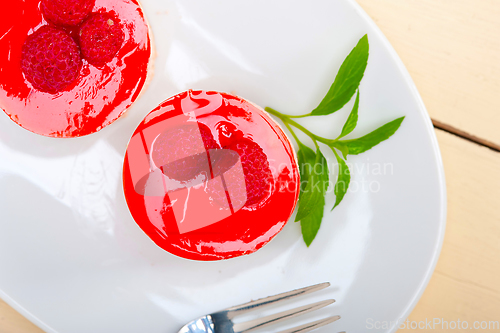 Image of fresh raspberry cake mousse dessert