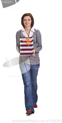 Image of Woman with a gift box