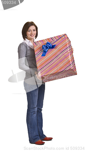 Image of Woman with a gift box