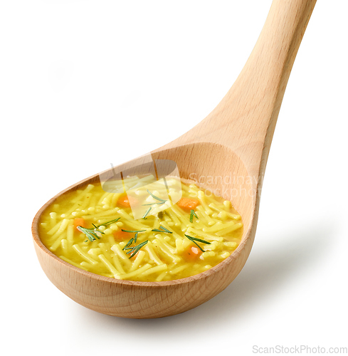Image of chicken noodles and vegetable soup