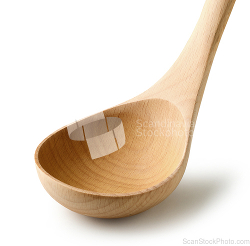 Image of new empty wooden ladle