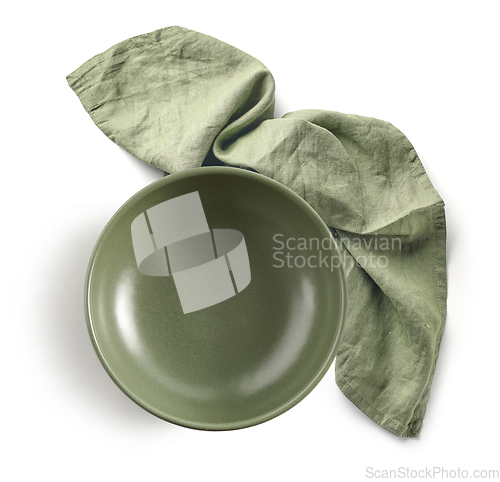 Image of green napkin and bowl