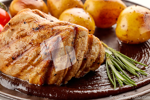 Image of freshly grilled pork fillet steak 