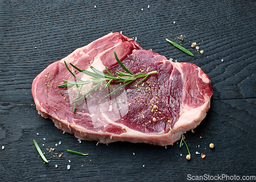 Image of fresh raw beef entrecote steak