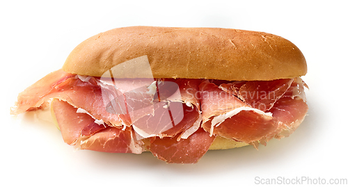 Image of sandwich with sliced spanish iberico ham