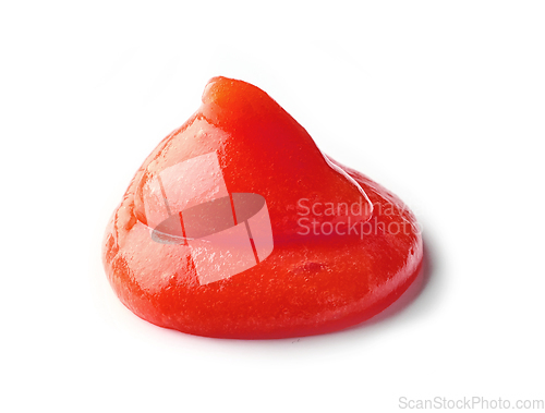 Image of tomato puree on white background