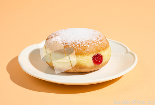 Image of freshly baked jelly donut