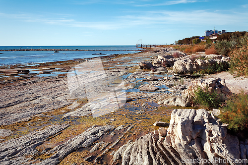 Image of Rocky coast of the Caspian Sea.