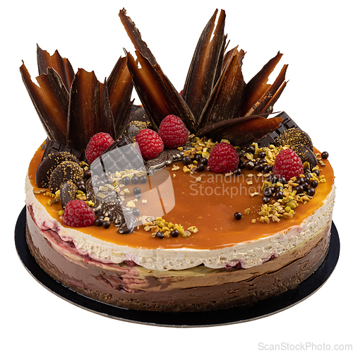 Image of Tricolour chocolate mousse cake