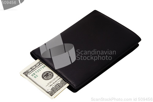 Image of Black wallet with banknotes