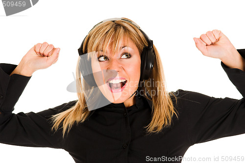 Image of woman listening music