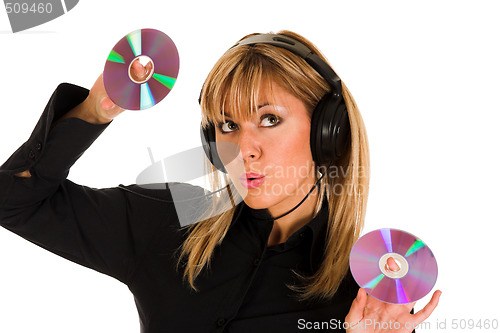 Image of woman listening music