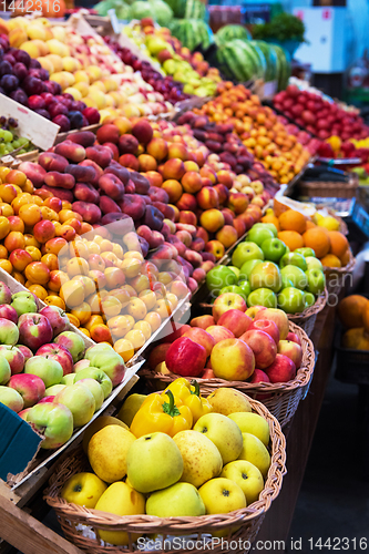 Image of Assortment of fruits at market